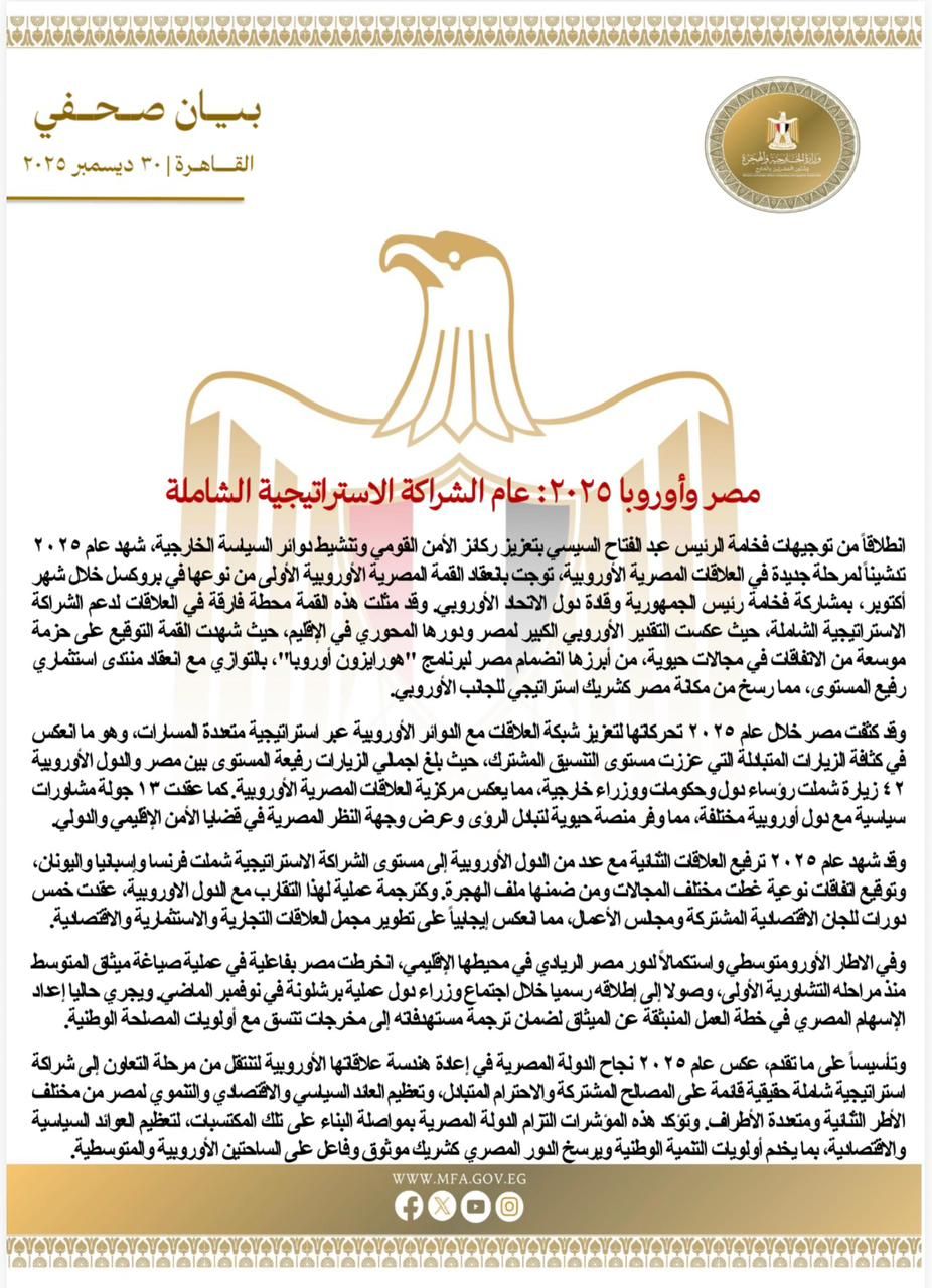 مصر وأوروبا 2025